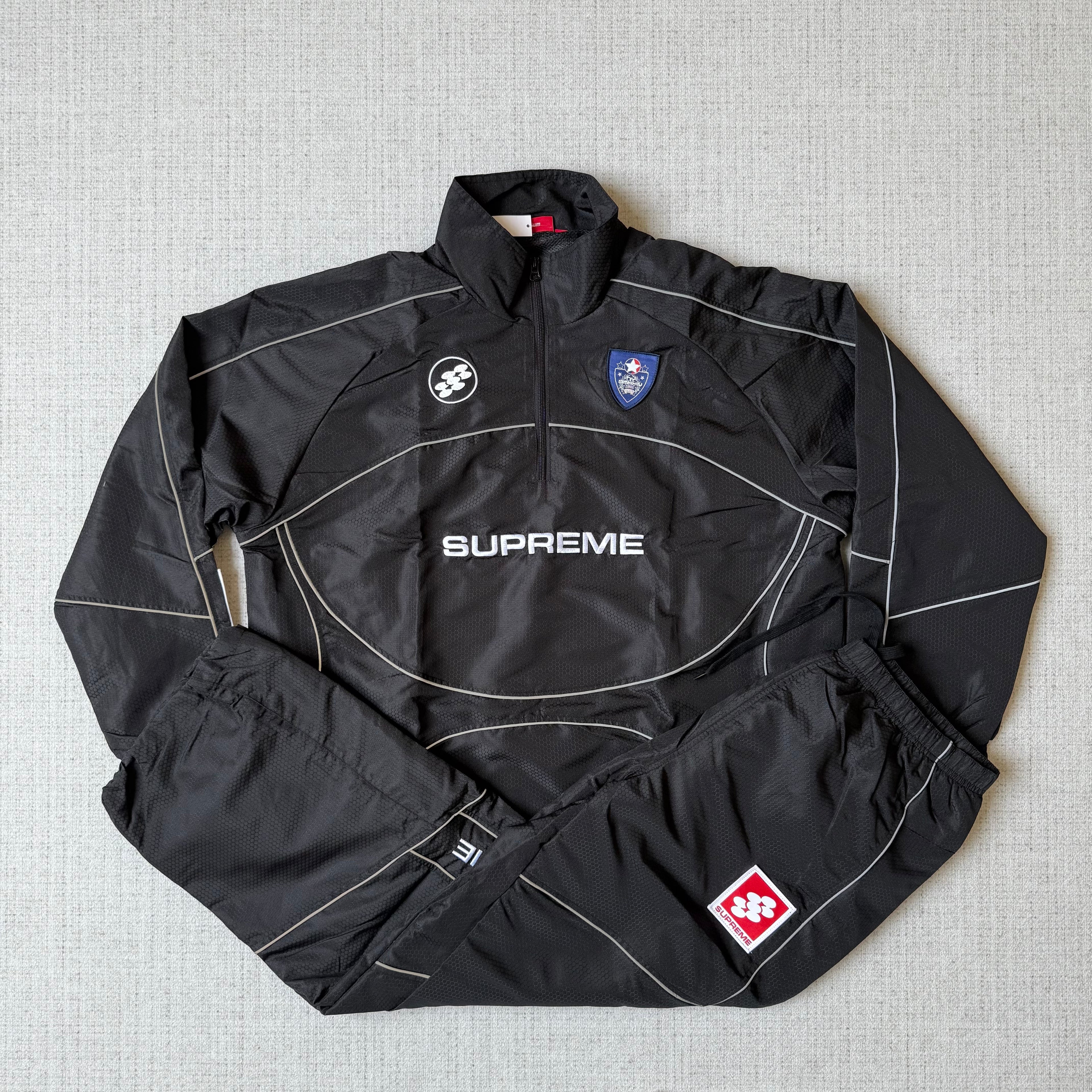 Supreme Reflektierender Paspelierung Tracksuit Black