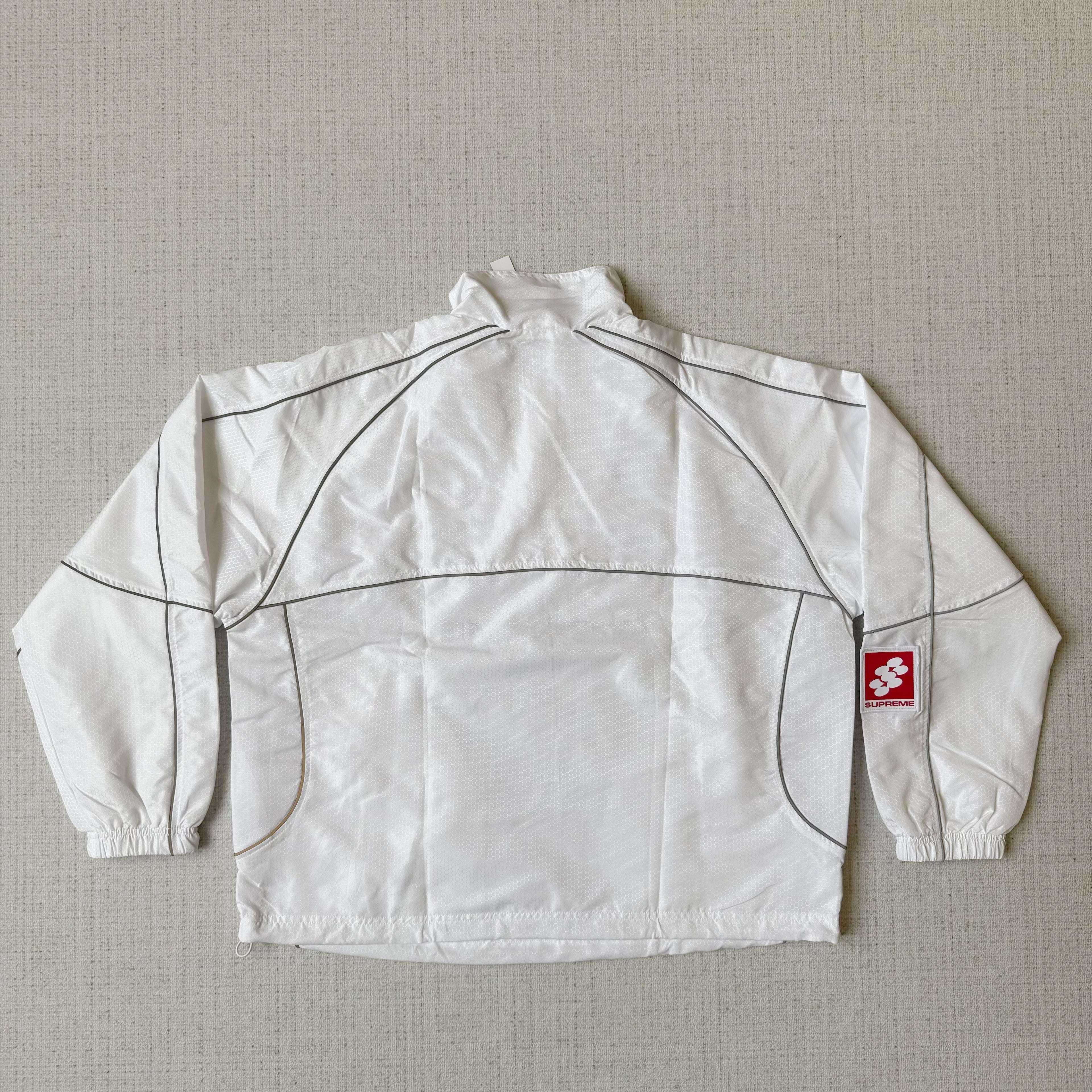 Supreme Reflektierende Paspelierung Tracksuit Weiss